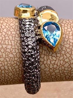 *Кольцо р.18 Голубой Топаз Арт 1178 Вес 7,76 г - фото 315320 *Кольцо р.18 Голубой Топаз Арт 1178 Вес 7,76 г - фото 315320