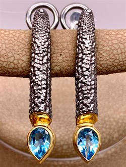 *Серьги Голубой Топаз Арт 2118-8,12 Вес 8,12 г - фото 315335 *Серьги Голубой Топаз Арт 2118-8,12 Вес 8,12 г - фото 315335