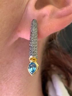 *Серьги Голубой Топаз Арт 2118-8,12 Вес 8,12 г - фото 315338 *Серьги Голубой Топаз Арт 2118-8,12 Вес 8,12 г - фото 315338