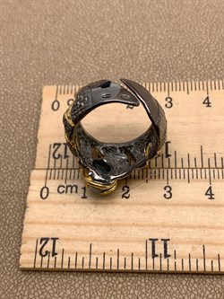 *Кольцо р.17,5 Голубой Топаз Свисс Арт 1085-топаз Вес 8,72 г - фото 315370