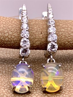 *Серьги  Опал Эфиопия арт. С1364Ю/Ag-617/5-908 вес 3,7 г - фото 315405