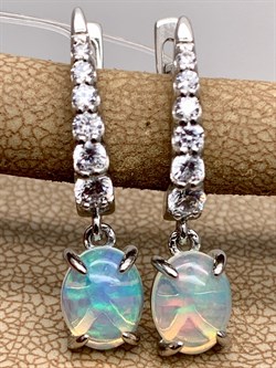 *Серьги Опал Эфиопия арт. С1364Ю/Ag-617/5-457 вес 3,58 г - фото 315408