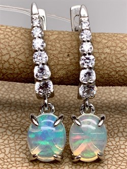 *Серьги Опал Эфиопия арт. С1364Ю/Ag-617/5-457 вес 3,58 г - фото 315409