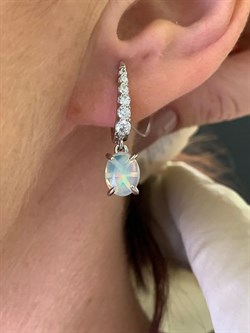 *Серьги Опал Эфиопия арт. С1364Ю/Ag-617/5-457 вес 3,58 г - фото 315411