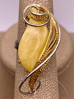 *Кольцо р.17 Янтарь арт. 73030111546-518, (Вес 7,8г) - фото 315446
