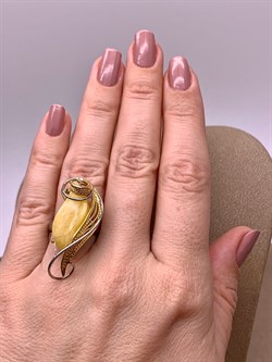 *Кольцо р.17 Янтарь арт. 73030111546-518, (Вес 7,8г) - фото 315450