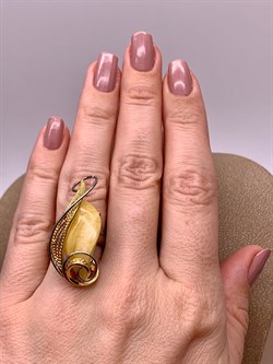 *Кольцо р.17 Янтарь арт. 73030111546-518, (Вес 7,8г) - фото 315451