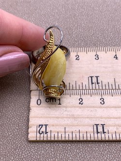 *Кольцо р.17 Янтарь арт. 73030111546-518, (Вес 7,8г) - фото 315452