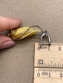 *Серьги Янтарь арт. 73020111546-419, (Вес 11,1г) - фото 315460