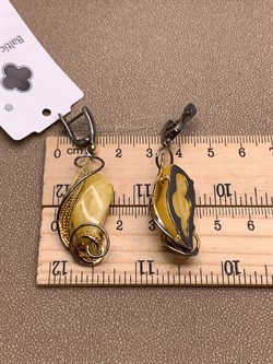 *Серьги Янтарь арт. 73020111546-419, (Вес 11,1г) - фото 315461