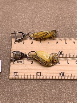 *Серьги Янтарь арт. 73020111546-419, (Вес 11,1г) - фото 315462