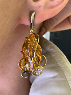*Серьги Янтарь арт. 63020219541-321, (Вес 11,16г) - фото 315562 *Серьги Янтарь арт. 63020219541-321, (Вес 11,16г) - фото 315562