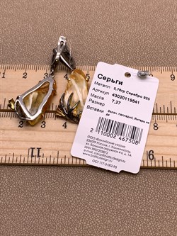 *Серьги Янтарь арт. 43020119541-508, (Вес 7,27г) - фото 315573 *Серьги Янтарь арт. 43020119541-508, (Вес 7,27г) - фото 315573
