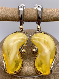*Серьги Янтарь арт. 63020106519-565, (Вес 10,02г) - фото 315627