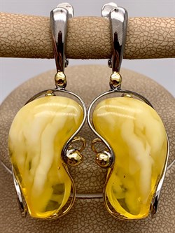 *Серьги Янтарь арт. 63020106519-565, (Вес 10,02г) - фото 315629