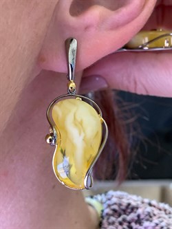 *Серьги Янтарь арт. 63020106519-565, (Вес 10,02г) - фото 315630