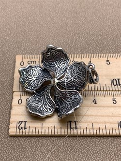 *Подвеска Гибискус Марказит арт HP605-084 вес 15.55 г - фото 315932