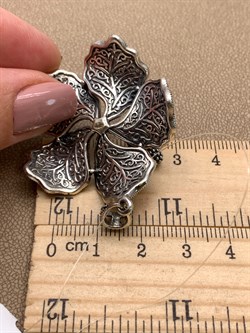 *Подвеска Гибискус Марказит арт HP605-084 вес 15.55 г - фото 315933