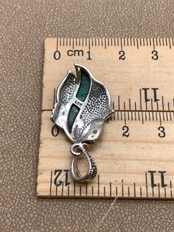 *Подвеска Марказит Малахит арт. П 509-212 вес 3,91 г - фото 316054 *Подвеска Марказит Малахит арт. П 509-212 вес 3,91 г - фото 316054