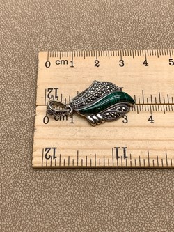 *Подвеска Марказит Малахит арт. П 509-212 вес 3,91 г - фото 316055 *Подвеска Марказит Малахит арт. П 509-212 вес 3,91 г - фото 316055