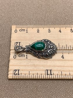 *Подвеска Марказит Малахит арт. П 927-700 вес 6,33 г - фото 316116