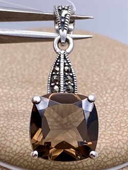 *Подвеска Марказит  Раухтопаз арт. HP1047-804 вес 2,82 г - фото 316143