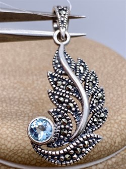 *Подвеска Микс Марказит Голубой Топаз арт. HP0001SP-Топаз-418 вес 3,36 г - фото 316159 *Подвеска Микс Марказит Голубой Топаз арт. HP0001SP-Топаз-418 вес 3,36 г - фото 316159