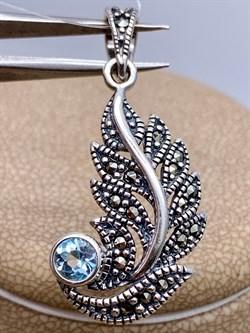 *Подвеска Микс Марказит Голубой Топаз арт. HP0001SP-Топаз-418 вес 3,36 г - фото 316160 *Подвеска Микс Марказит Голубой Топаз арт. HP0001SP-Топаз-418 вес 3,36 г - фото 316160