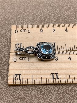 *Подвеска Марказит Голубой Топаз арт. HP776-Топаз-675 вес 4,13 г - фото 316188