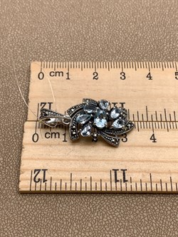 *Подвеска Марказит Голубой Топаз арт. HP818-Топаз-334 вес 4,65 г - фото 316203