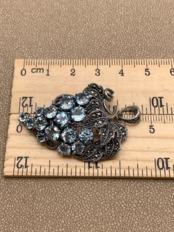 *Подвеска Виноградная Гроздь Марказит Голубой Топаз арт. HP616-Топаз-145 вес 11.73 г - фото 316252 *Подвеска Виноградная Гроздь Марказит Голубой Топаз арт. HP616-Топаз-145 вес 11.73 г - фото 316252