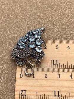 *Подвеска Виноградная Гроздь Марказит Голубой Топаз арт. HP616-Топаз-145 вес 11.73 г - фото 316253 *Подвеска Виноградная Гроздь Марказит Голубой Топаз арт. HP616-Топаз-145 вес 11.73 г - фото 316253