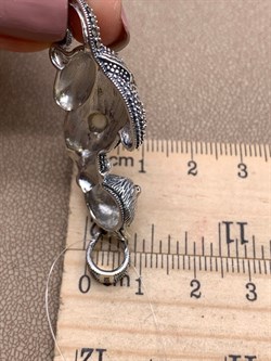 *Подвеска Кошка Микс Марказит Жемчуг арт. HP767-433 вес 9,43 г - фото 316447