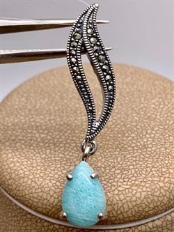 *Подвеска Микс Марказит Амазонит арт. 240863SP-029 вес 3,22 г - фото 316494 *Подвеска Микс Марказит Амазонит арт. 240863SP-029 вес 3,22 г - фото 316494