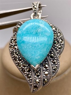 *Подвеска Марказит Амазонит арт. П 245-004 вес 10,82 г - фото 316507 *Подвеска Марказит Амазонит арт. П 245-004 вес 10,82 г - фото 316507