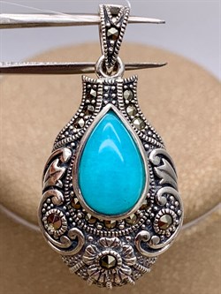 *Подвеска Микс Марказит Амазонит арт. П 927-431 вес 6,44 г - фото 316529 *Подвеска Микс Марказит Амазонит арт. П 927-431 вес 6,44 г - фото 316529