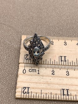 *Кольцо р.18 Микс Марказит Голубой Топаз арт. HR1694-110 вес 5,04 г - фото 316566 *Кольцо р.18 Микс Марказит Голубой Топаз арт. HR1694-110 вес 5,04 г - фото 316566