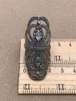 *Кольцо р.17 Микс Марказит Голубой Топаз арт. HR846-278 вес 15,89 г - фото 316580 *Кольцо р.17 Микс Марказит Голубой Топаз арт. HR846-278 вес 15,89 г - фото 316580