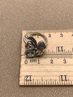 *Кольцо р.18 Клевер Марказит Голубой Топаз Сердце арт. HR1621B-754 вес 5,55 г - фото 316619 *Кольцо р.18 Клевер Марказит Голубой Топаз Сердце арт. HR1621B-754 вес 5,55 г - фото 316619