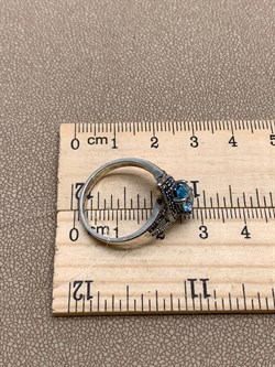 *Кольцо р.17,5 Микс Марказит Голубой Топаз арт. HR1414SP-855 вес 3,96 г - фото 316640