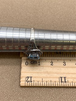 *Кольцо р.17,5 Микс Марказит Голубой Топаз арт. HR1414SP-855 вес 3,96 г - фото 316647