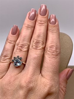 *Кольцо р.16,5 Марказит Голубой Топаз Сердце арт. HR1808-141 вес 3.26 г - фото 316659 *Кольцо р.16,5 Марказит Голубой Топаз Сердце арт. HR1808-141 вес 3.26 г - фото 316659