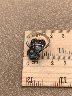 *Кольцо р.18 Сердце Бесконечность Микс Марказит Голубой Топаз арт. HR1052-189 вес 4,78 г - фото 316716 *Кольцо р.18 Сердце Бесконечность Микс Марказит Голубой Топаз арт. HR1052-189 вес 4,78 г - фото 316716