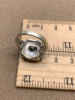 *Кольцо р.19 Марказит Голубой Топаз арт. HR978-402 вес 5,37 г - фото 316741