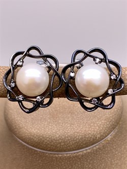 *Серьги Белый Жемчуг д.10,5*11мм арт. 2.0758.0.b-776 Вес 7,8 г - фото 316791 *Серьги Белый Жемчуг д.10,5*11мм арт. 2.0758.0.b-776 Вес 7,8 г - фото 316791