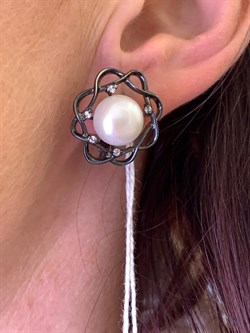 *Серьги Белый Жемчуг д.10,5*11мм арт. 2.0758.0.b-776 Вес 7,8 г - фото 316792 *Серьги Белый Жемчуг д.10,5*11мм арт. 2.0758.0.b-776 Вес 7,8 г - фото 316792