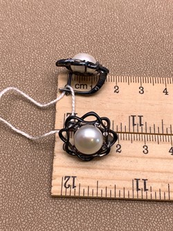 *Серьги Белый Жемчуг д.10,5*11мм арт. 2.0758.0.b-776 Вес 7,8 г - фото 316795 *Серьги Белый Жемчуг д.10,5*11мм арт. 2.0758.0.b-776 Вес 7,8 г - фото 316795