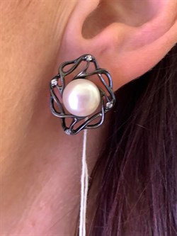 *Серьги Белый Жемчуг д.10*10,5мм арт. 2.0759.0.b-433 Вес 7,38 г - фото 316799 *Серьги Белый Жемчуг д.10*10,5мм арт. 2.0759.0.b-433 Вес 7,38 г - фото 316799