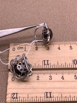 *Серьги Черный Жемчуг д.10,5*11мм арт. 2.0758.0.b-556 Вес 7,86 г - фото 316807