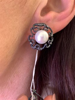 *Серьги Белый Жемчуг д.10*10,5мм арт. 2.0760.0.b-285 Вес 7,22 г - фото 316812 *Серьги Белый Жемчуг д.10*10,5мм арт. 2.0760.0.b-285 Вес 7,22 г - фото 316812